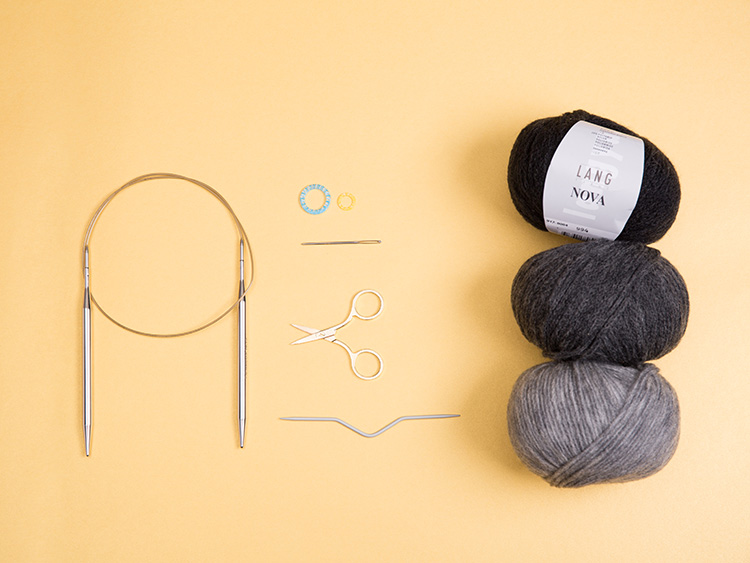 SCHAL MIT FARBVERLAUF UND ZOPFMUSTER Schritt 1